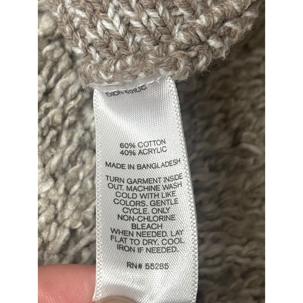 Express Womens Marled Tan Ribbed Turtleneck Sweater Size Small Relaxed Fit - Picture 8 of 10